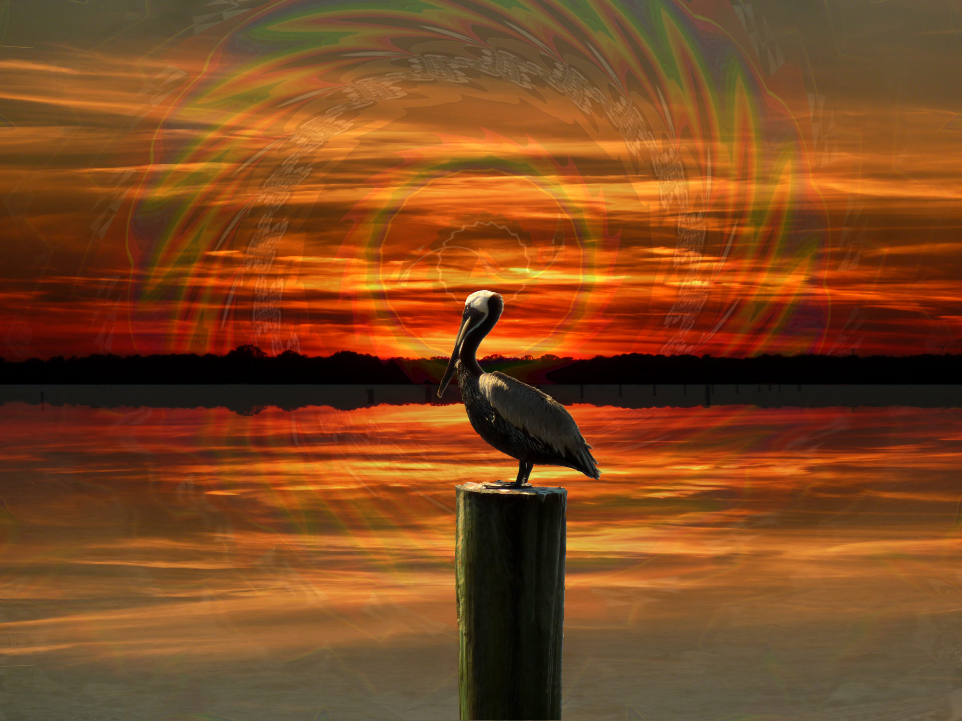 Sunset Pelican