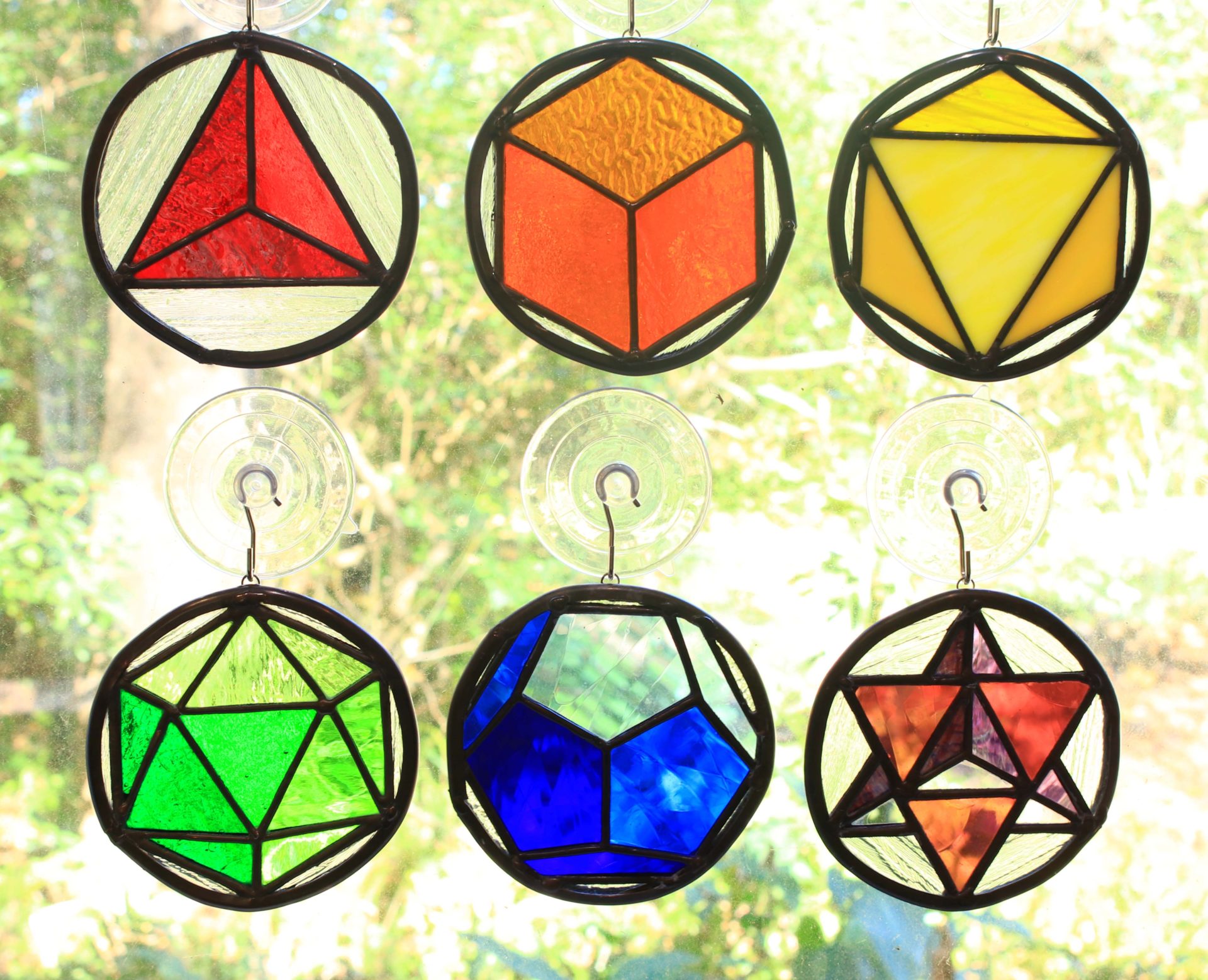 Stained Glass Platonic Solid Set